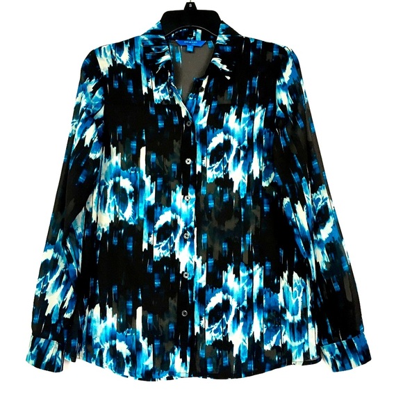 Derek Lam Abstract Floral Print Blouse - Picture 1 of 5